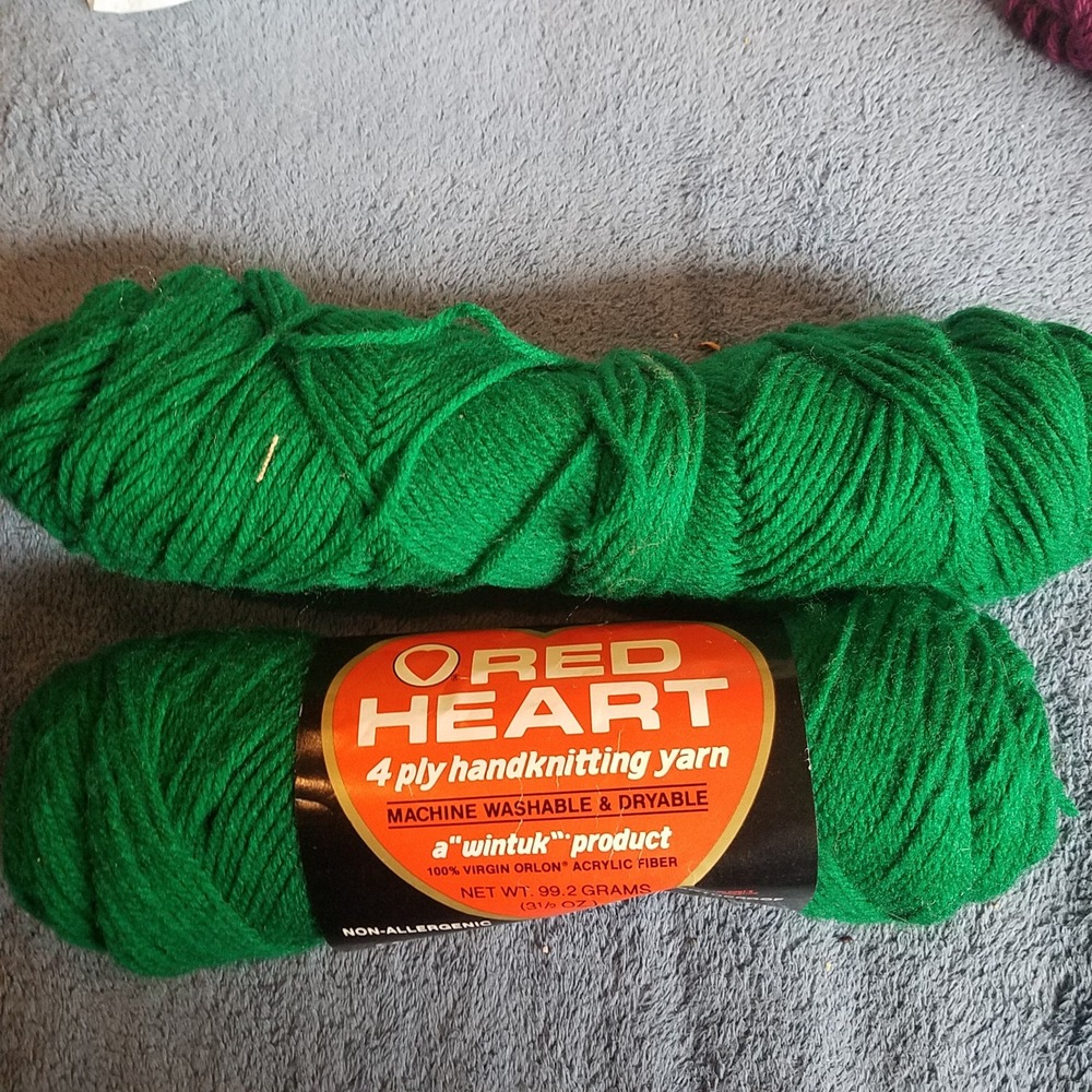 Vintage Red Heart Yarn 4Ply 3.5oz Paddy Green Excellent 1.5 Skeins Orlon Acrylic